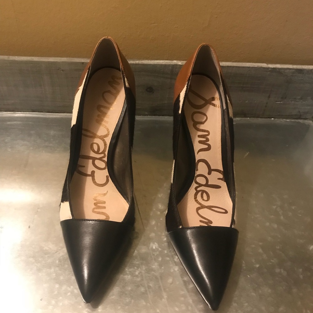 Sam Edelman Stiletto Pumps W/Cow Hide Fur 8.5M